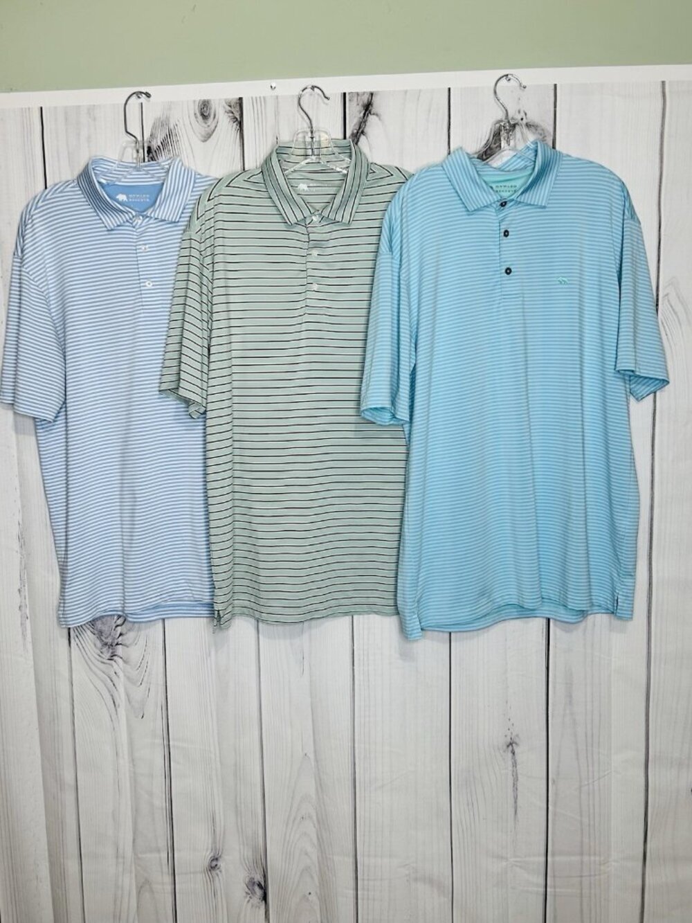 Lot Of 3 Onward Reserve Mens Sz Large Polo Shirts Performance Striped Jersey
